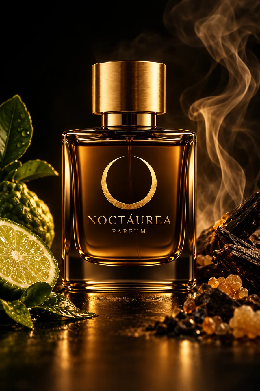 Interpretazione visiva del flacone Ombra Aurea NOCTÁUREA PARFUM